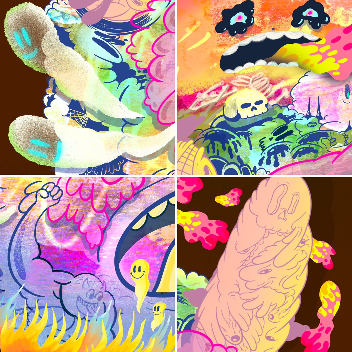 8 hours left to bid on "Tunnel Thrasher"
here's some close ups of the hidden details &amp; layers

see the full, high res image here: campfire.exchange/collections/0x…