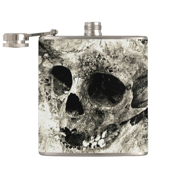 Skull - Vinyl Wrapped Flask -》zazzle.co.uk/z/a0cihhqs?rf=… #zazzle #zazzlemade by #maksciamind #giftideas #horror