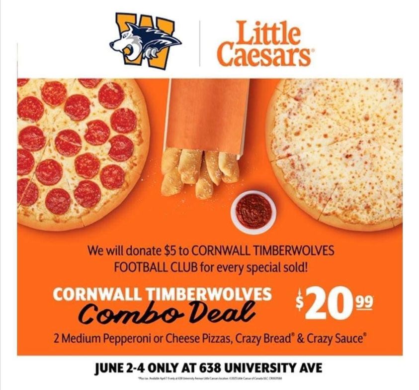Check out this Fundraiser the Cornwall Timberwolves are doing! Mmmm, Pizza!