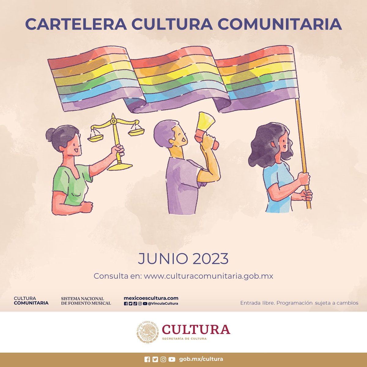 ¿Ya tienes planes para el mes de #junio?

Conoce las diversas actividades artísticas y culturales de #CulturaComunitaria en todo el país.

Entra a nuestro sitio web y checa la cartalera 👉🏾 culturacomunitaria.gob.mx