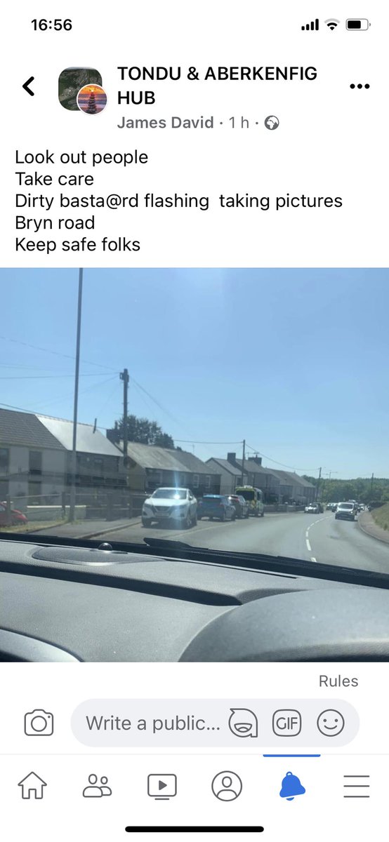 @swpolice you might want to get in touch with this guy on Facebook, taking pictures while driving and yet telling people to keep safe!! 
#idiot
#dangerousdriving