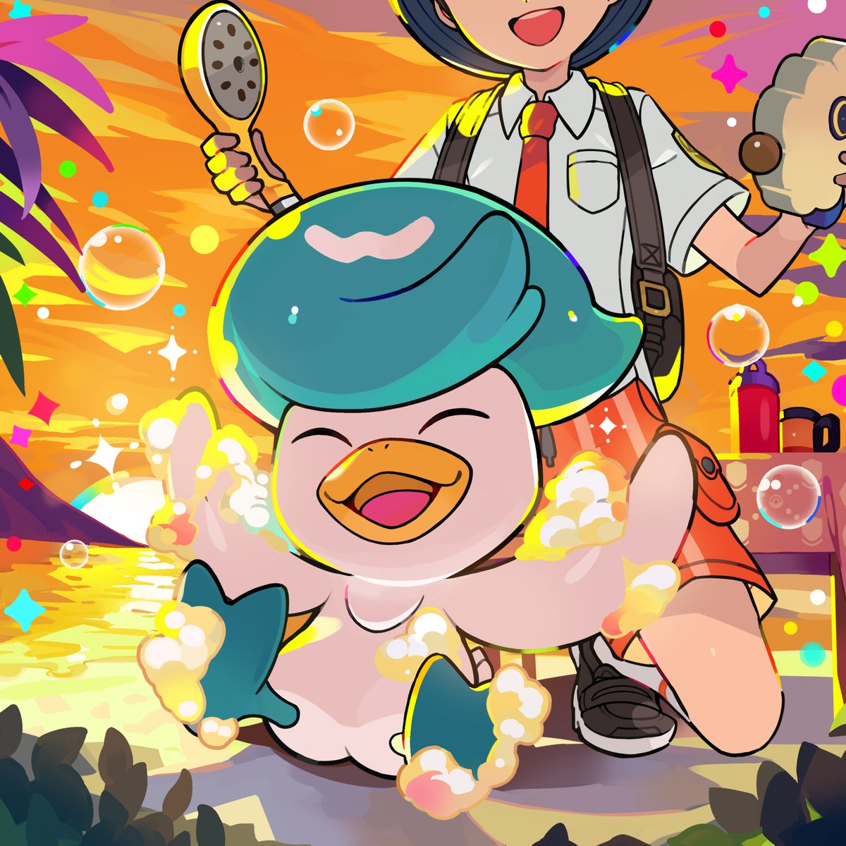 Pokemon's tweet photo. Get special Pokémon when you link Pokémon HOME version 3.0.0 with Pokémon Scarlet and Pokémon Violet! 

You’ll be able to receive a Sprigatito, Fuecoco, and Quaxly with Hidden Abilities as Mystery Gifts in the mobile device version of Pokémon HOME.

#PokemonScarletViolet ❤️💜 https://t.co/UjnFDjY8vX