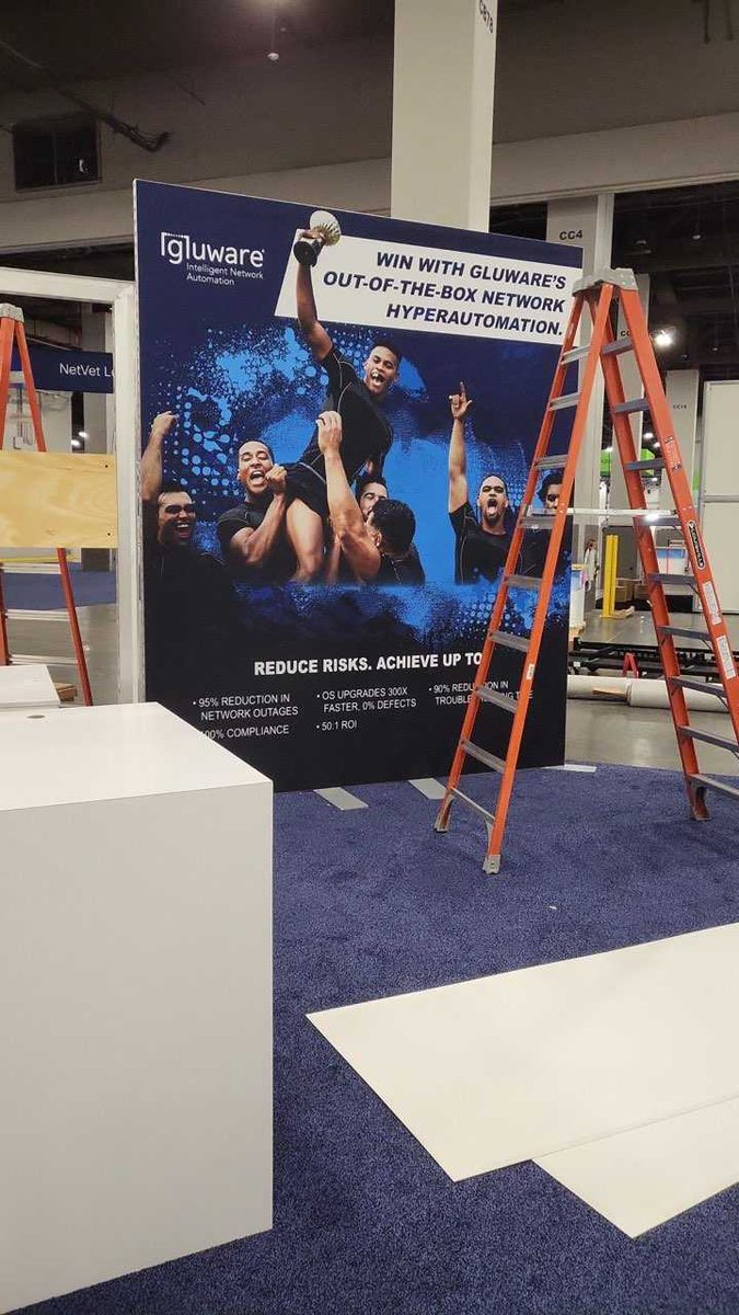 gluwareinc's tweet photo. #CiscoLive2023 is just a few days away, and our booth is coming together. 👌 #Gluware #Cisco https://t.co/ti3IC4aML3