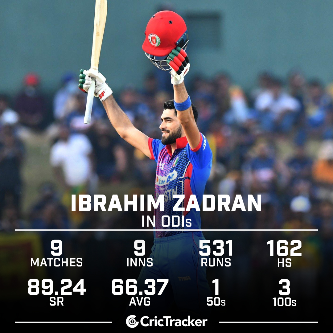 What a start for Ibrahim Zadran in ODIs.

#CricTracker #IbrahimZadran #SLvAFG