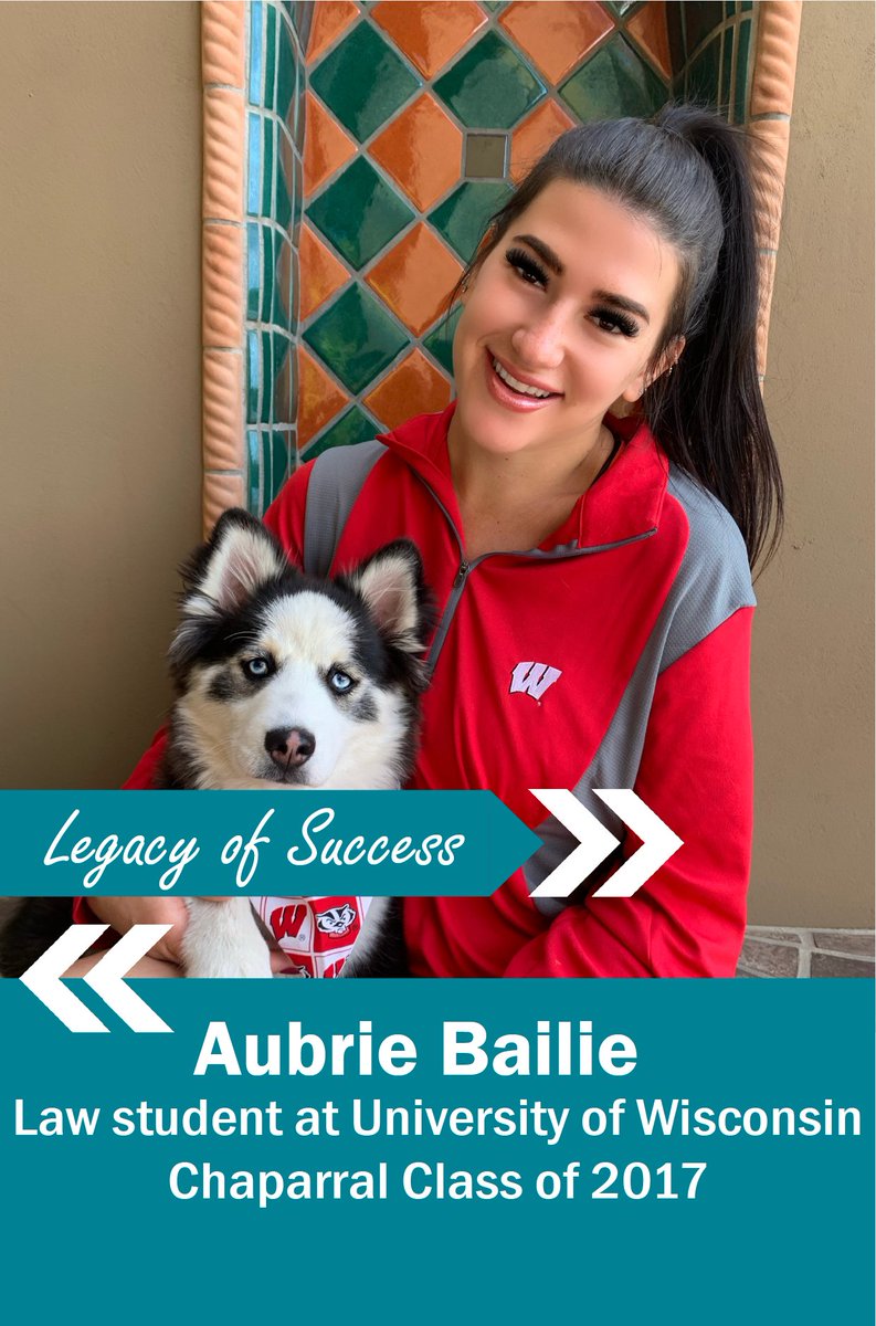 Scottsdale Unified School District (@scottsdaleusd) on Twitter photo For this week's #AlumniSpotlight, we'd like to recognize Aubrie Bailie, Chaparral Class of 2017. Bailie is currently in law school at the University of Wisconsin.
<a href="/ChaparralSUSD/">Chaparral High School</a> #LegacyOfSuccess For this week's #AlumniSpotlight, we'd like to recognize Aubrie Bailie, Chaparral Class of 2017. Bailie is currently in law school at the University of Wisconsin.
<a href="/ChaparralSUSD/">Chaparral High School</a> #LegacyOfSuccess
