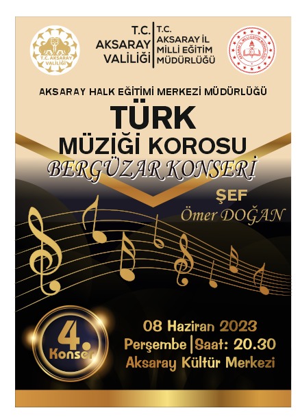 aksarayhem68's tweet photo. Valiliģimiz himayelerinde İl Millî Eğitim Müdürlüğü Halk Eģitimi Merkezi Türk Müziği Koromuzun konserine tüm müzikseverleri bekliyoruz...
@hmzaydg 
@aksarayvaliligi 
@haciomerkartal 
@Aksaray_MEM https://t.co/qXXiitl3ZO