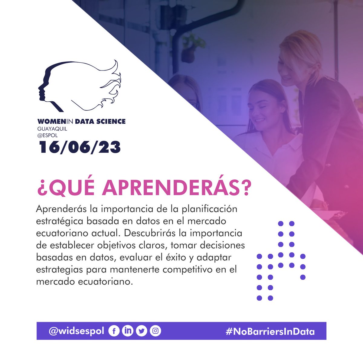 widsespol's tweet photo. ¡Regístrate desde hoy hasta la fecha indicada y forma parte de este evento! Más información en el link de nuestro perfil!
¡No te lo pierdas! 🥳🤓
💜👥 #SheScience #SheSTEM #WIDS2023 #widsespol #WomenInScience #NoBarriersInData https://t.co/cdfGVSzmOh