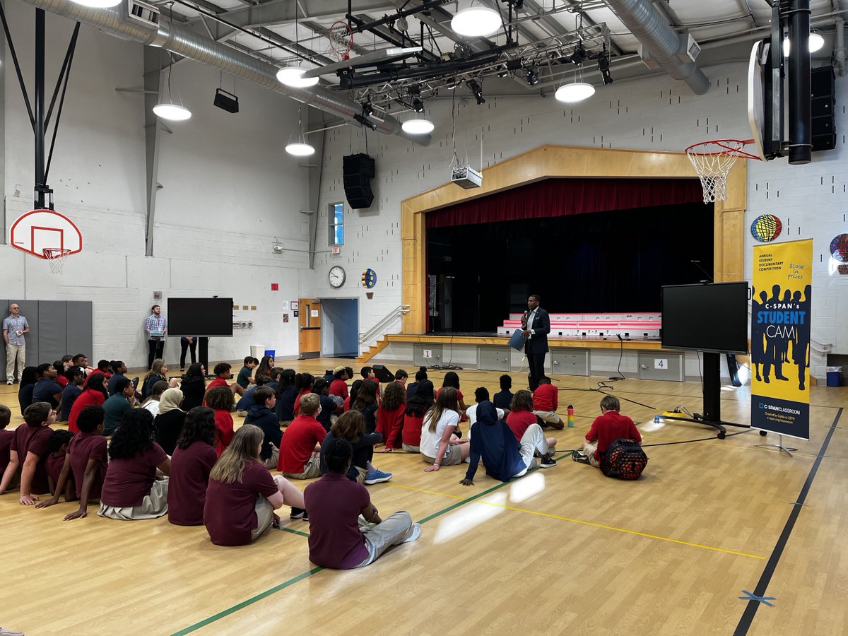 StudentCam's tweet photo. A warm thank you to teacher Alissa Kharkar, @CoxComm, Fairfax County Board @SupervisorLusk, Chairman @JeffreyCMcKay, and @ZebraAlexandria for helping us to recognize Connor, Ariella, and all of the 8th grade participants from @browne_academy in Alexandria, VA. https://t.co/DCHbGpj4r6