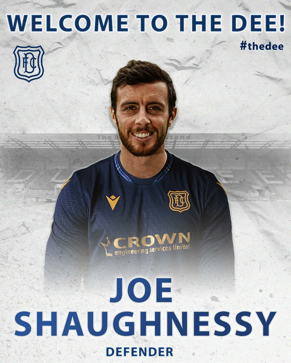 Joe's joining the Dee! Dundee Football Club are delighted to announce that Joe Shaughnessy has committed to joining the club when his contract with St Mirren ends next week. Read the full announcement on the club website. buff.ly/3ML2X4R #thedee