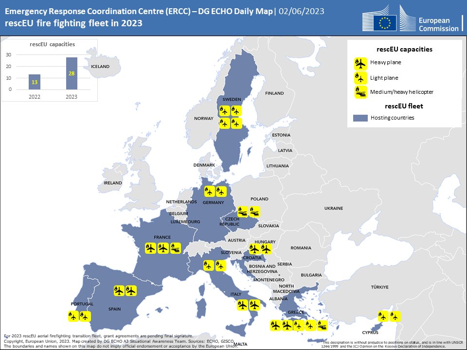 The EU's shared pool of firefighting aircraft in 2023. 👇 #rescEU

🔗 europa.eu/!pNNnvK