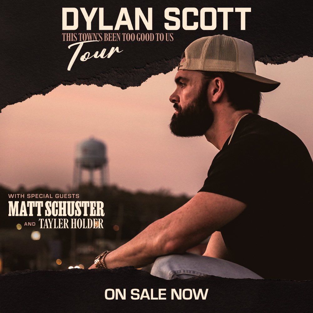 Tickets are ON SALE NOW for This Town’s Been Too Good To Us Tour for the fall! Where will #MattSchuster and @TaylerHolder  and I be seeing you this year?

🎟️ - dylanscottcountry.com/pages/tour