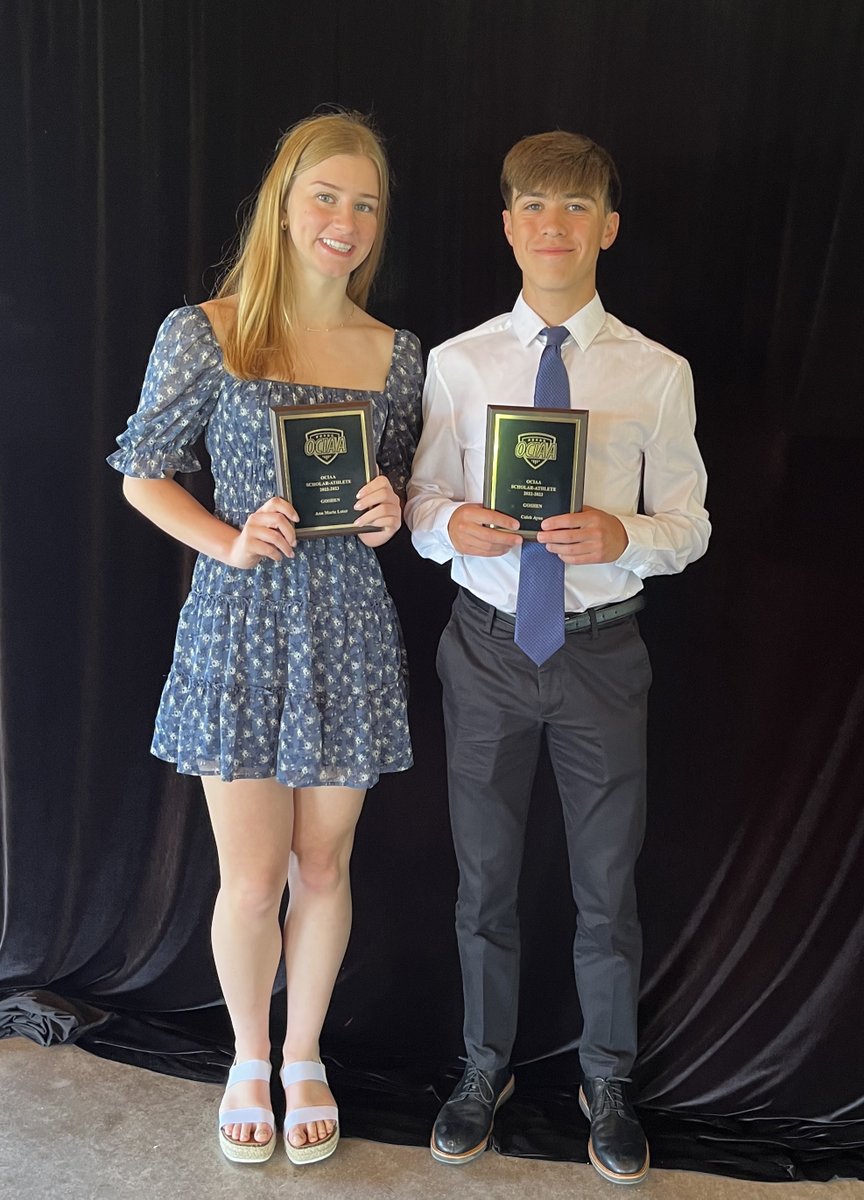 Let's congratulate Ana Loter and Caleb Ayau, this year's recipients of the <a href="/OCIAASports/">OCIAA</a> Senior Scholar-Athlete Awards! 📸 by Darek Loter #ScholarAthletes #GoshenNY #OneFamily #GoshenStrong