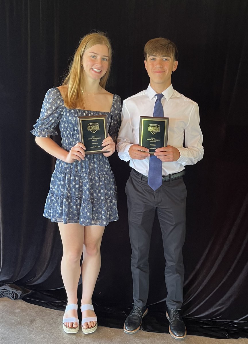 Let's congratulate Ana Loter and Caleb Ayau, this year's recipients of the @OCIAASports Senior Scholar-Athlete Awards! 📸 by Darek Loter #ScholarAthletes #GoshenNY #OneFamily #GoshenStrong