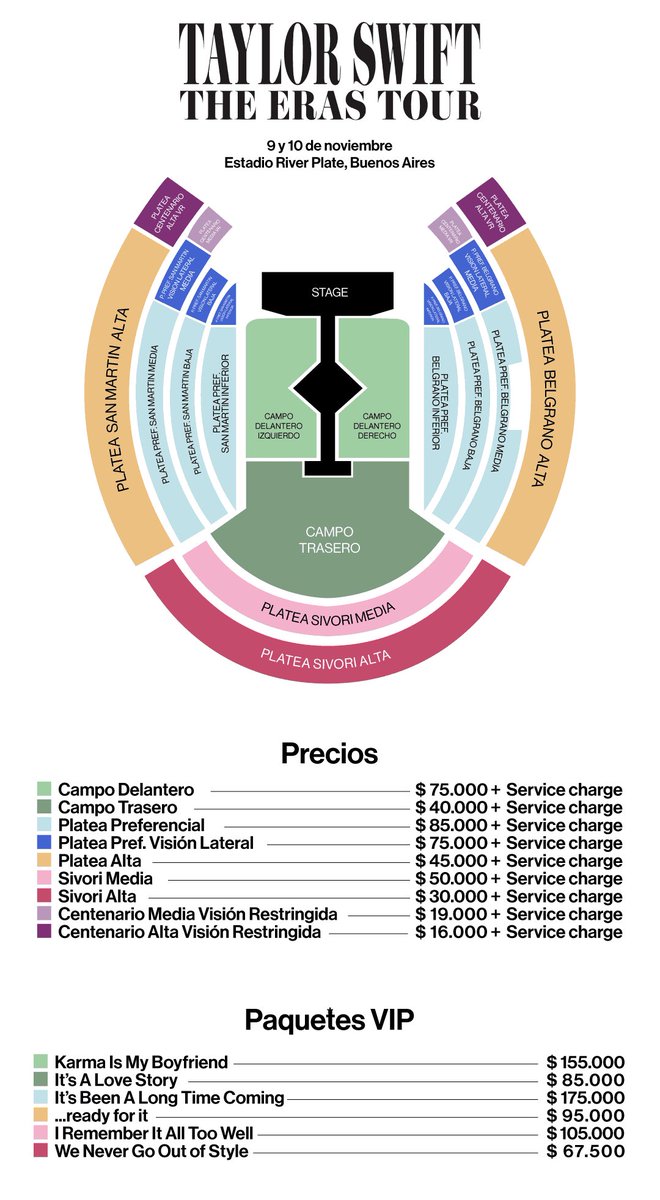 🎫 PRECIOS Y UBICACIONES DE TAYLOR SWIFT EN RIVER

Preventa con Banco Patagonia