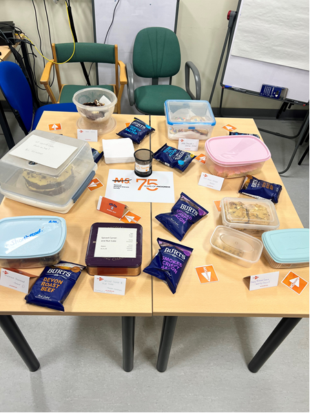 We had a Bake Off in the department today. We baked and staff selected which of the 3 charities they wanted to benefit with the winner being the one that raised the most. We raised a great amount for all 3 charities but @mssociety was the winner! @alzheimerssoc @PlymFoodBank