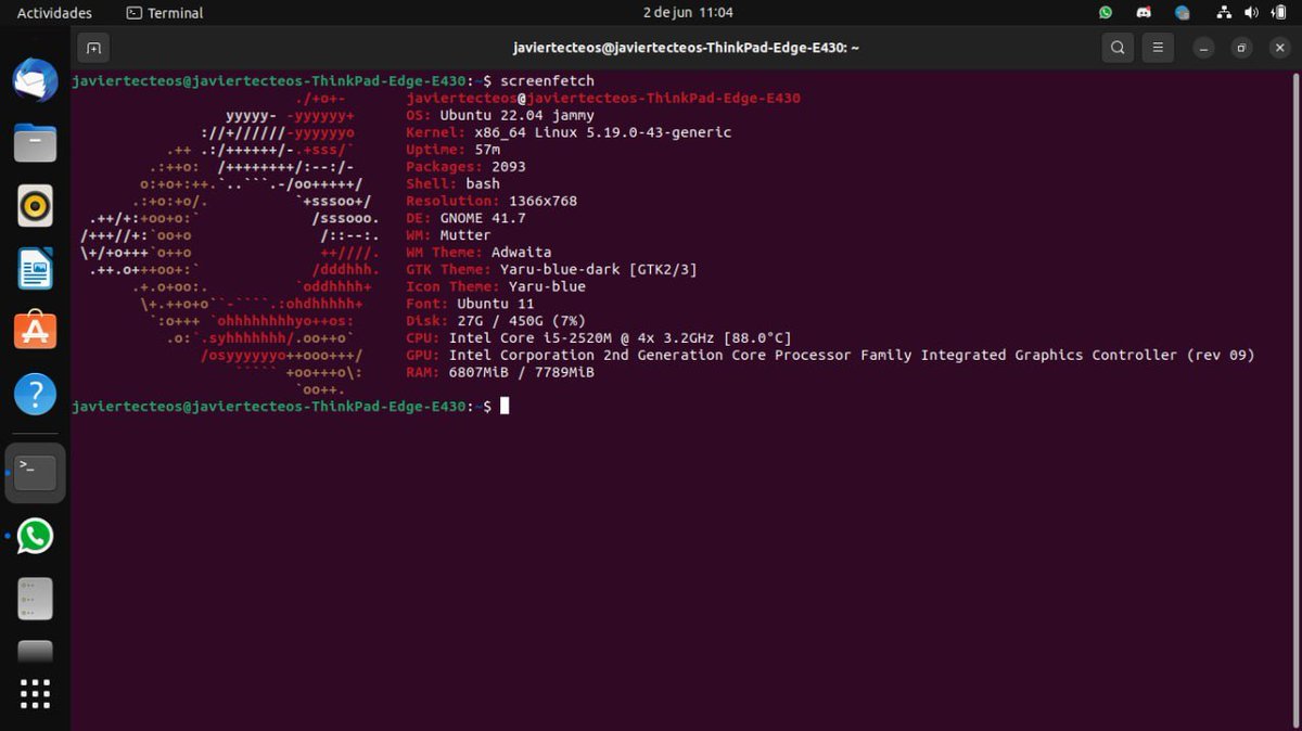 Mi primer  #ViernesDeEscritorio en #ubuntu 22.04