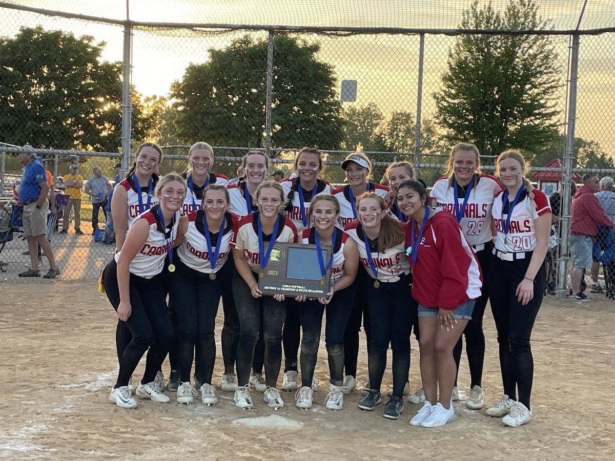 Girls softball win the Section 1A championship and are headed to STATE for the first time in program history! Go, Cardinals!! #CARDS #CardinalPride