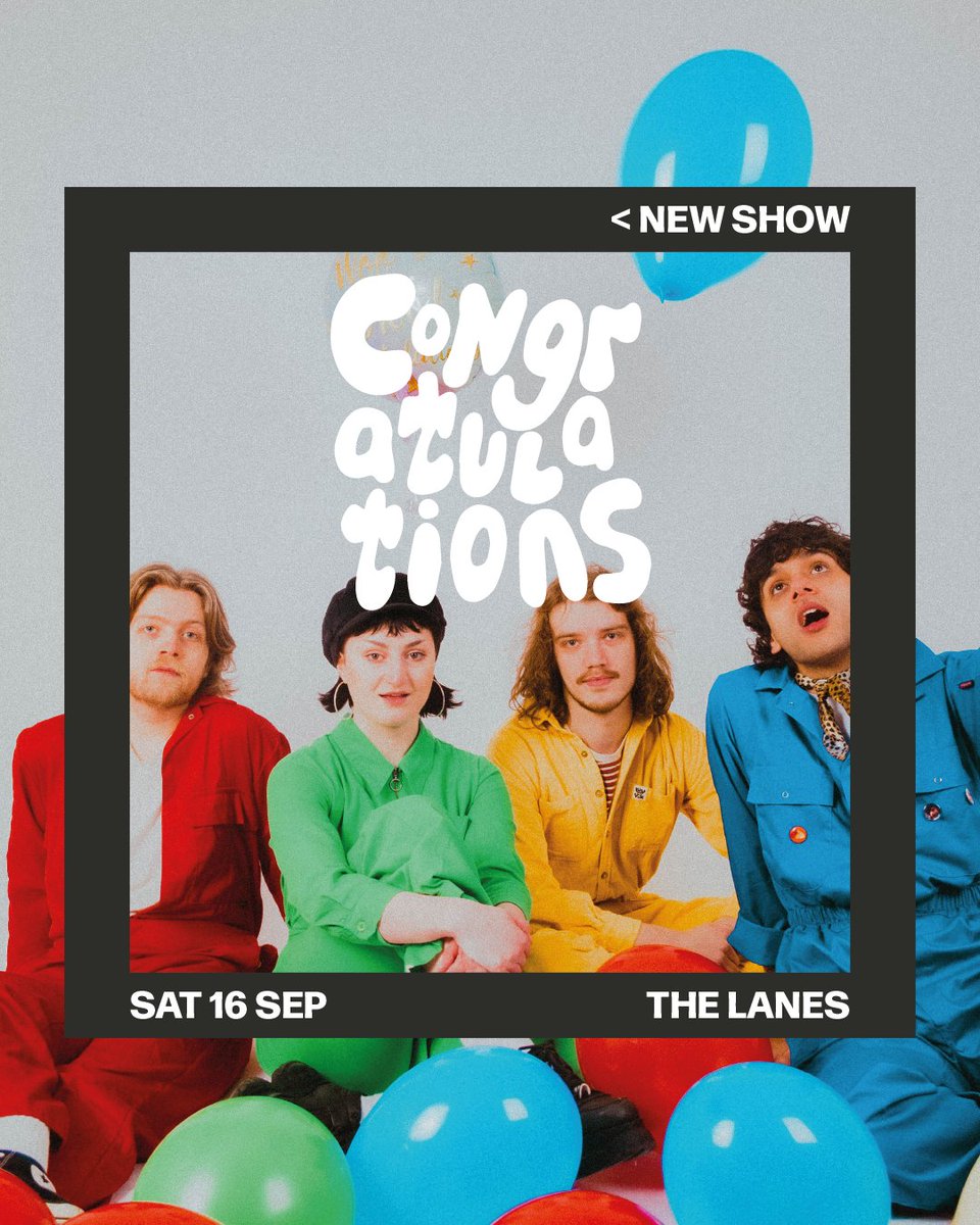 BLG Presents congratulations coming to The Lanes on the 16th Sept!

Think girl/boy centred vocals and eccentric fuzzed guitars lying on a bed of break beats and thunderous bass.

Tickets available from the link in bio!✨