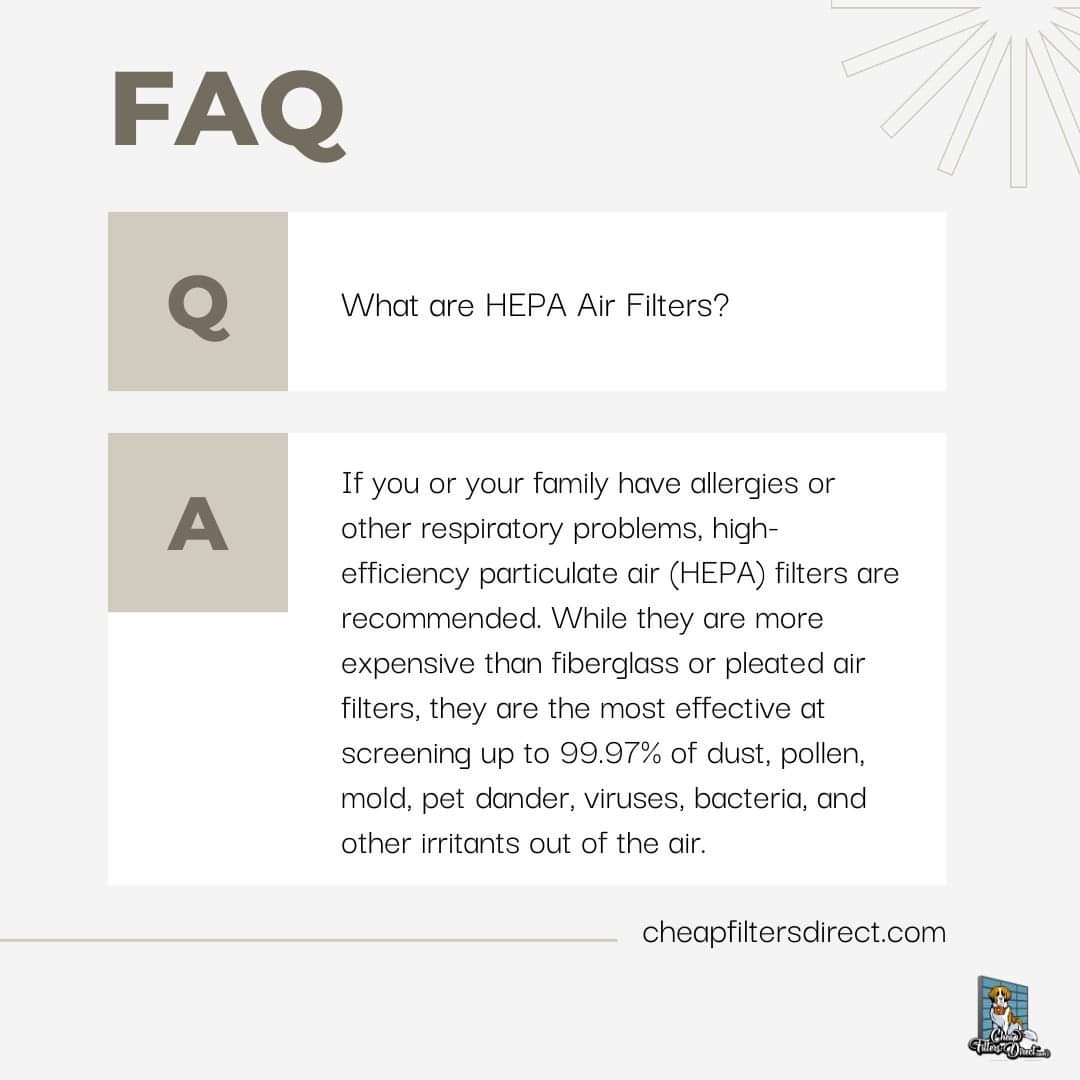 What are HEPA Air Filters? Save this post for reference. 

#CheapFiltersDirect #HvacFilter #AirFilter #HomeFilter #HomeServiceFilter