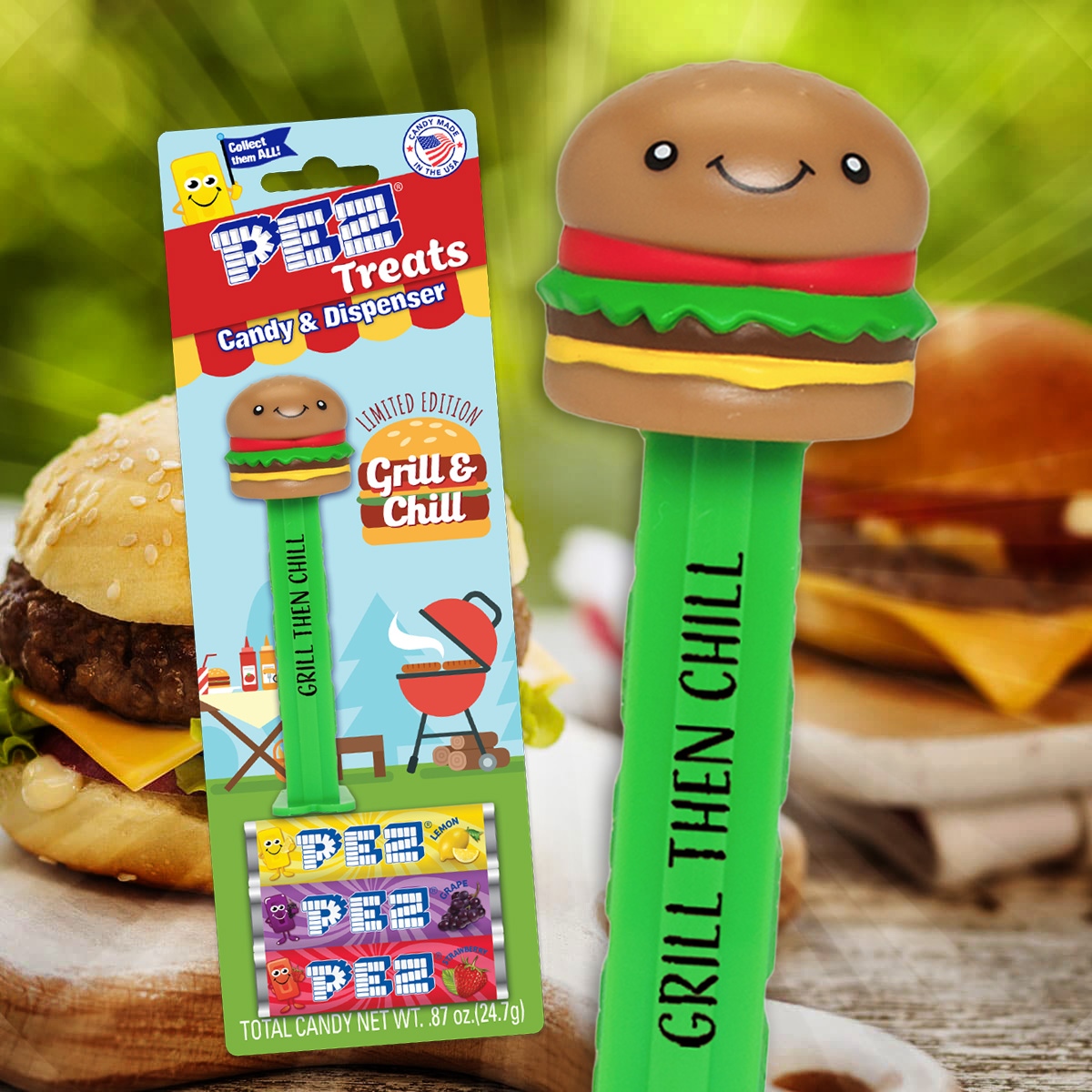 PEZCandyUSA's tweet photo. It's grilling time! This limited edition PEZ Treats Burger dispenser is the perfect addition to any summer cookout! Get 'em today while supplies last!
https://t.co/7XYKTF9otE
#PEZcandy #Grilling #Summer #Burger https://t.co/7ff3ni76FG
