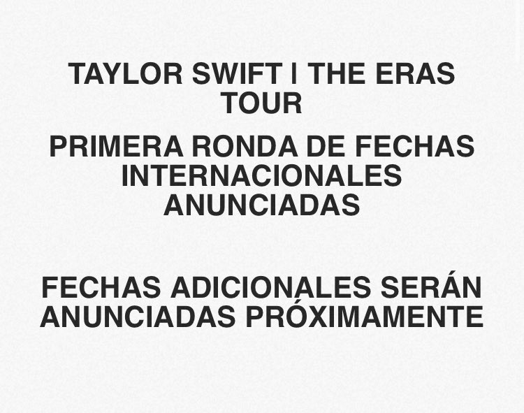 TheErasTourArg's tweet photo. Hay al menos una fecha más de The Eras Tour en Argentina! https://t.co/Tml8WIbHSa