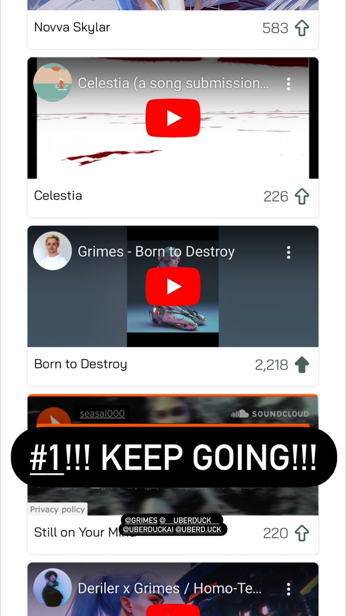 maxweisel's tweet image. Insta fam really coming thru!!! 1000+ votes after sharing this. Currently #1!!

@Grimezsz @__UBERDUCK__ #uberduck #uberduckai