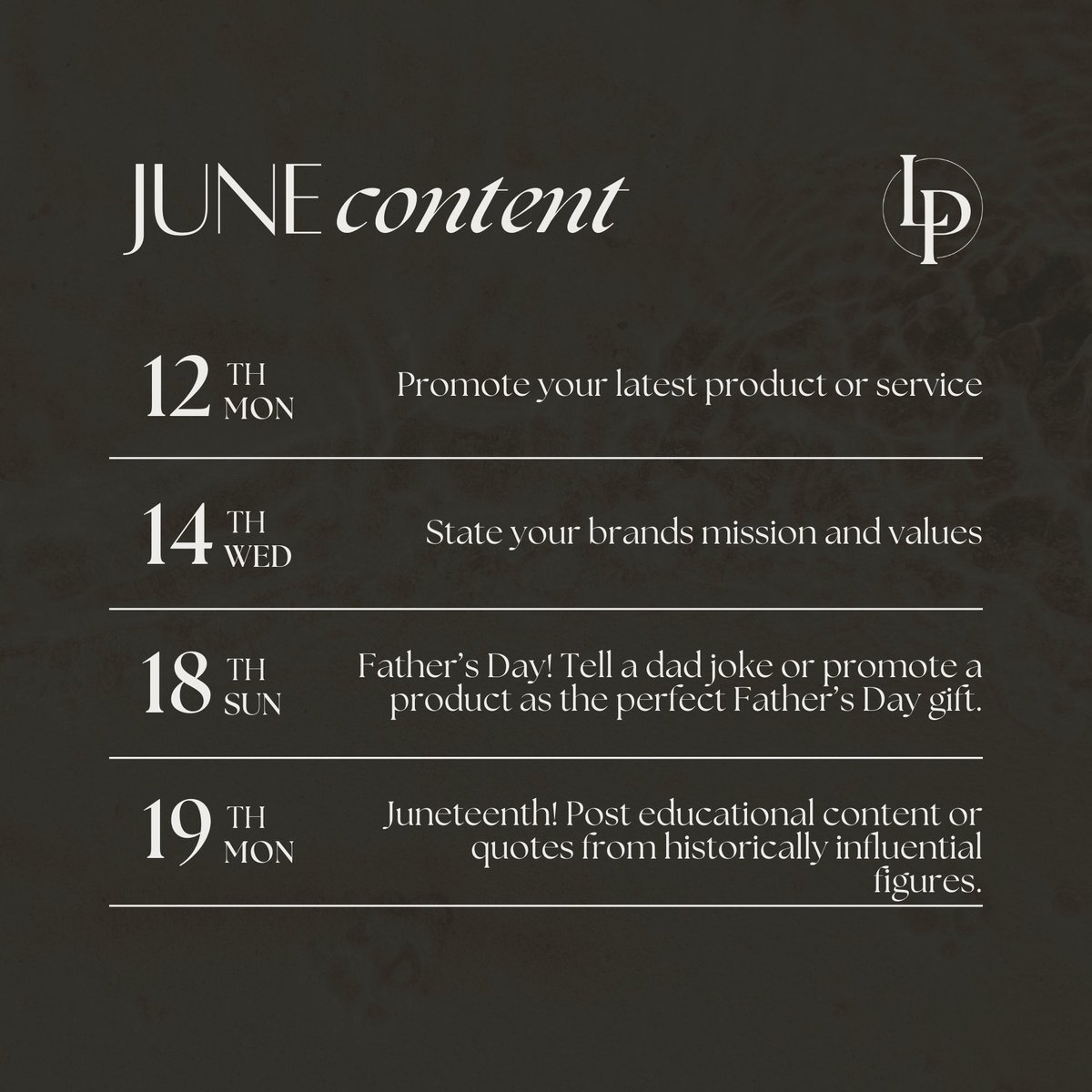 LorallyeLately's tweet photo. Did #June also sneak up on you?

June is full of holidays such as Pride Month, Father's Day, and Juneteenth, so make sure you mark them on your calendars.

Don't stress over #contentideas for the beginning of summer, because we’ve got you covered!😊 https://t.co/lBMnic9Hs4