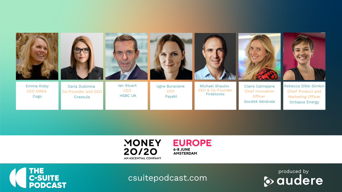 We're heading back to @money2020 Amsterdam to interview an exciting line up of exceptional speakers on the show. Here's a look at the second set of interviews we already have confirmed, with more to be announced soon. Follow the podcast so you don't miss an episode!