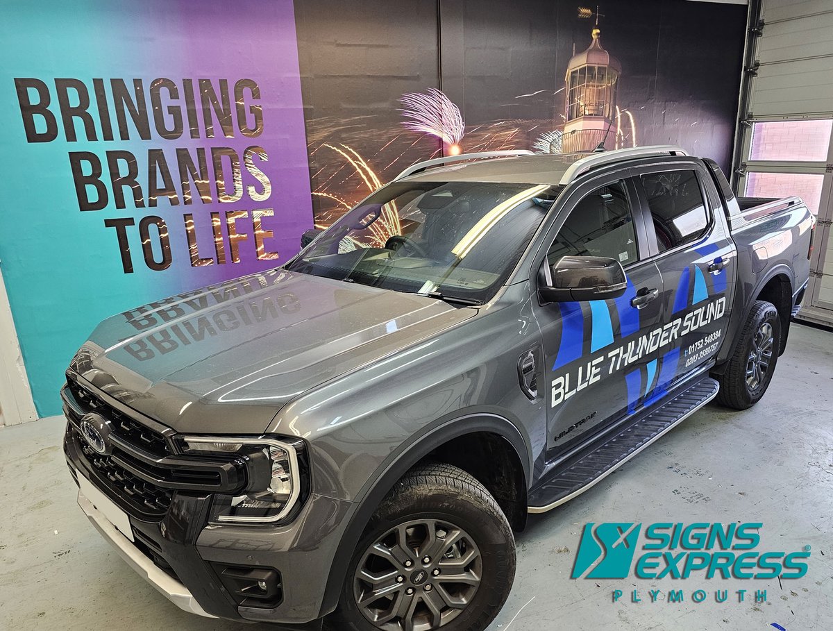 The vehicles for our friends at Blue Thunder Sound are getting progressively bigger. #signs #signsexpressplymouth #vehiclegraphics