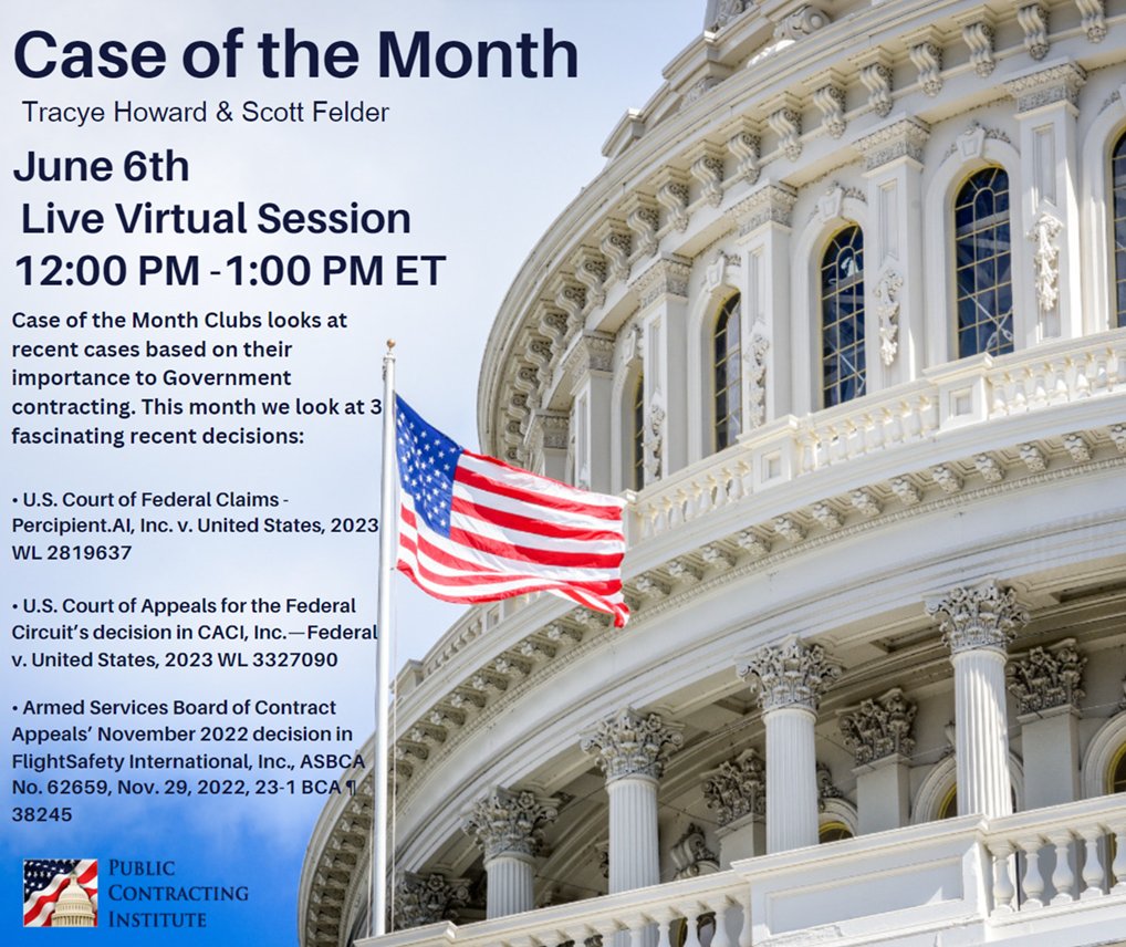 Don’t miss PCI’s Case of the Month for June 6th, where our experts explore some important U.S. Court of Federal Claims, U.S. Court of Appeals, & Board of Contract Appeals cases in #GovernmentContracting! #BidProtest #OCI #ConflictsOfInterest #TechnicalData #RestrictiveMarkings