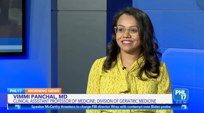 Dr. Panchal did an excellent job representing <a href="/Penn_Geriatrics/">Penn Geriatrics</a> and <a href="/PennMedicine/">Penn Medicine</a> on PHL17 on National Senior Health and Fitness Day! <a href="/walke_the_talk/">Lisa Walke</a>