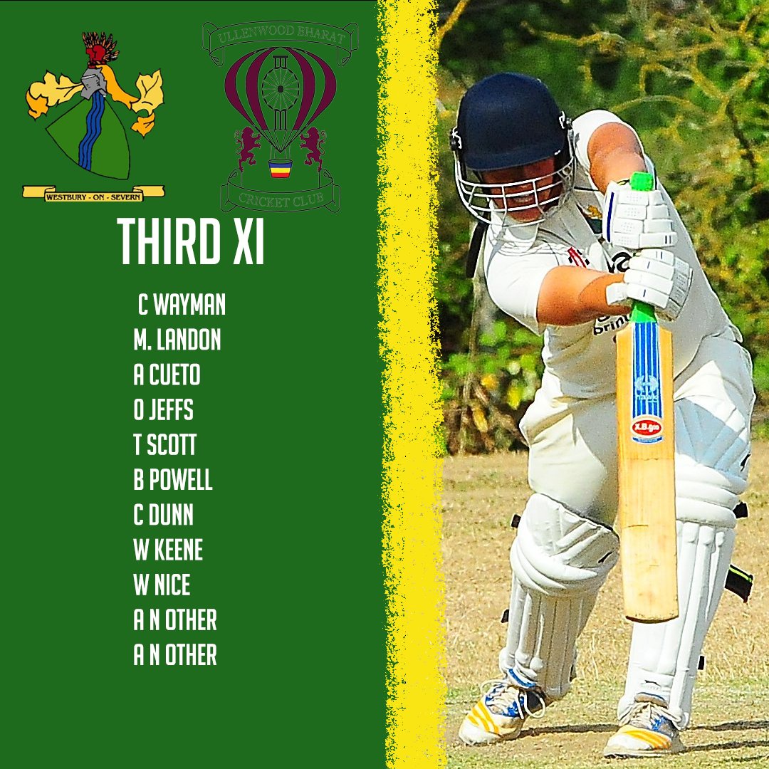 Your teams for this weekend

1s @Chipping Camden
2s Host Bream
3s Host Ruardean
Sunday <a href="/Ullenwood/">Ullenwood Skittles</a> Bharat