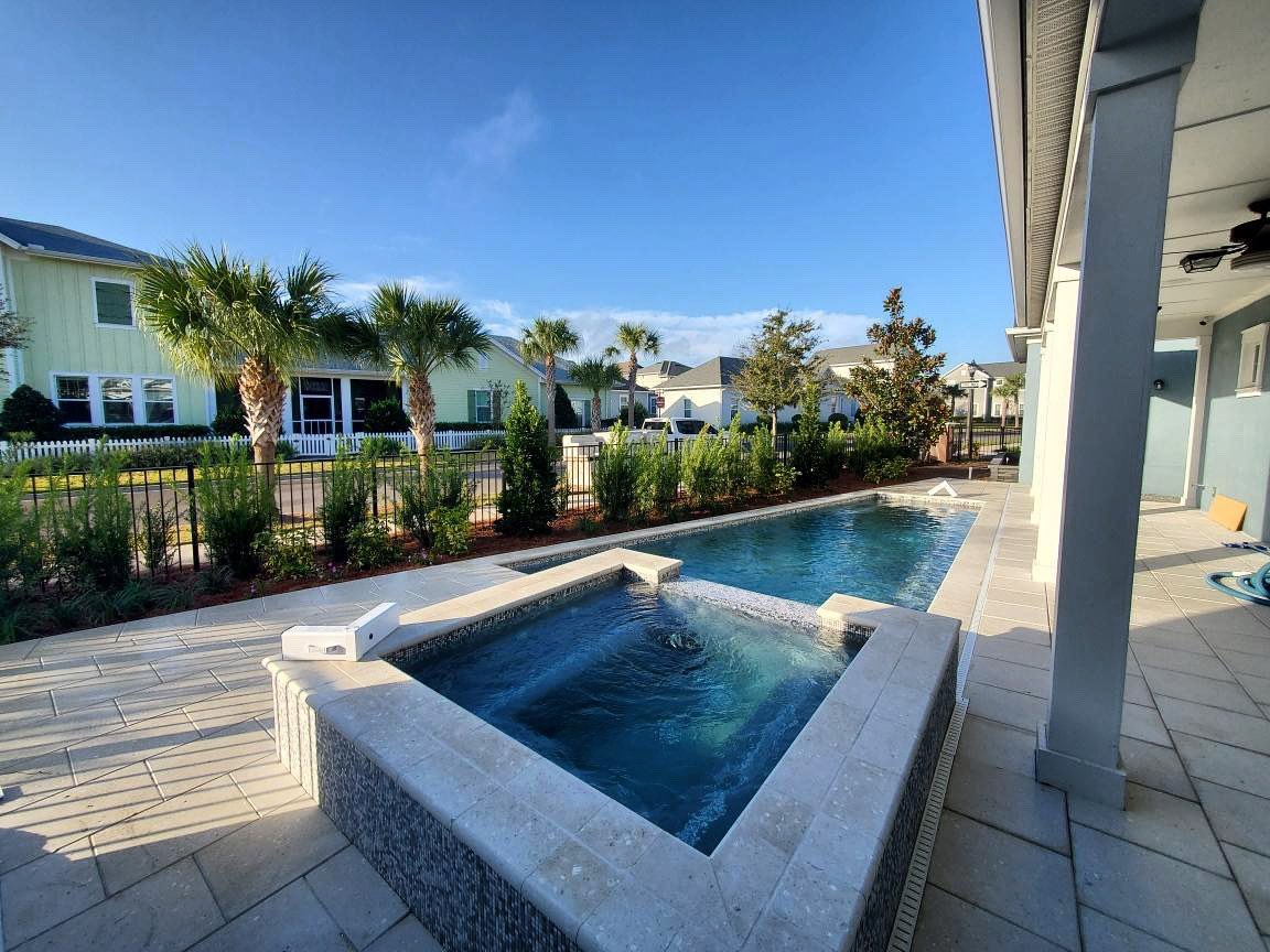Shallow backyard? We can work with that! #Pool #poolbuilder #pooldesign #custompools #wintergardenpools #orlandopools #wintergarden
