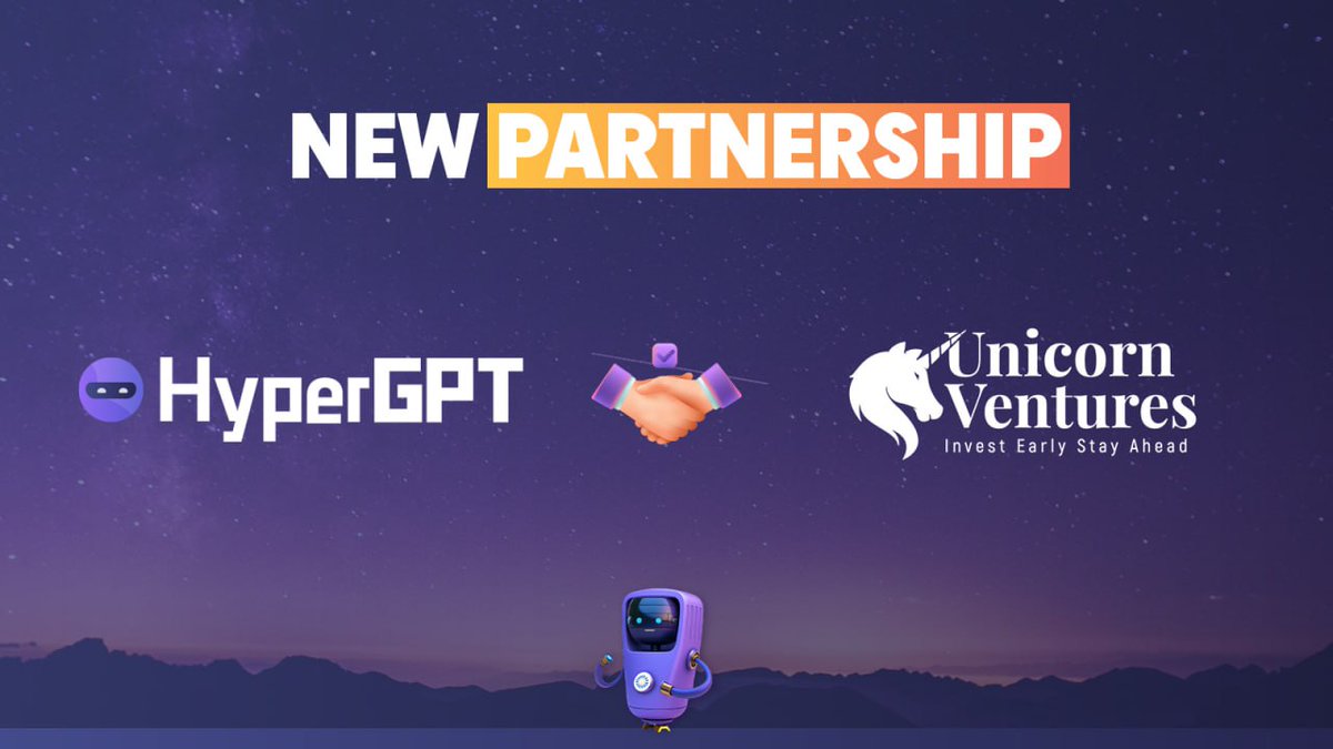 🎉 Get ready to witness the birth of an extraordinary alliance! 🚀 HyperGPT and @ventureUnicorn1 have united, and the energy is off the charts! 🤝✨ Embark on a remarkable journey filled with innovation and boundless growth! 💥

💫 Unicorn Ventures, the community-driven force, is…