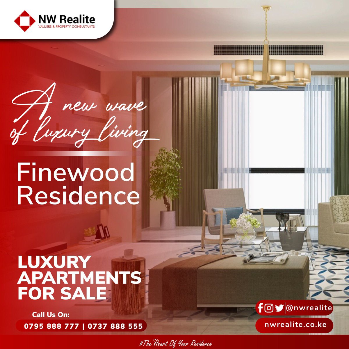 Luxurious home that suits your personality&amp; lifestyle. The modern 1,2&amp;4 bedrooms have a convenient proximity to business centers, prominent education institutions, hospitals, shopping &amp; religious centers
Call
0737 888 555| 0795 888 777
#nwrealite #apartments #kilimani #finewood