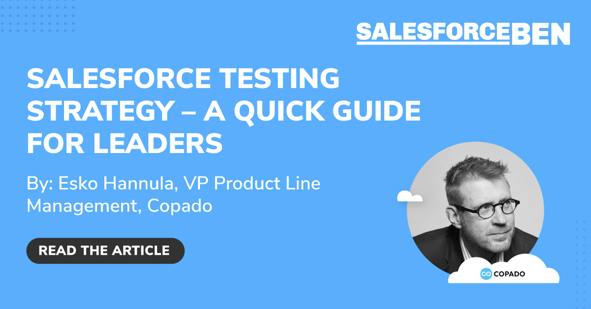CopadoSolutions's tweet image. A few tips to establish an effective #teststrategy:

👉 Get the right mix of test levels &amp;amp; types
👉 Contextualize testing with test architecture
👉 Design test flow to minimize waiting

Read this @SalesforceBen blog to learn more: ow.ly/fq8Y50OEeoo

#TestAutomation #Copado