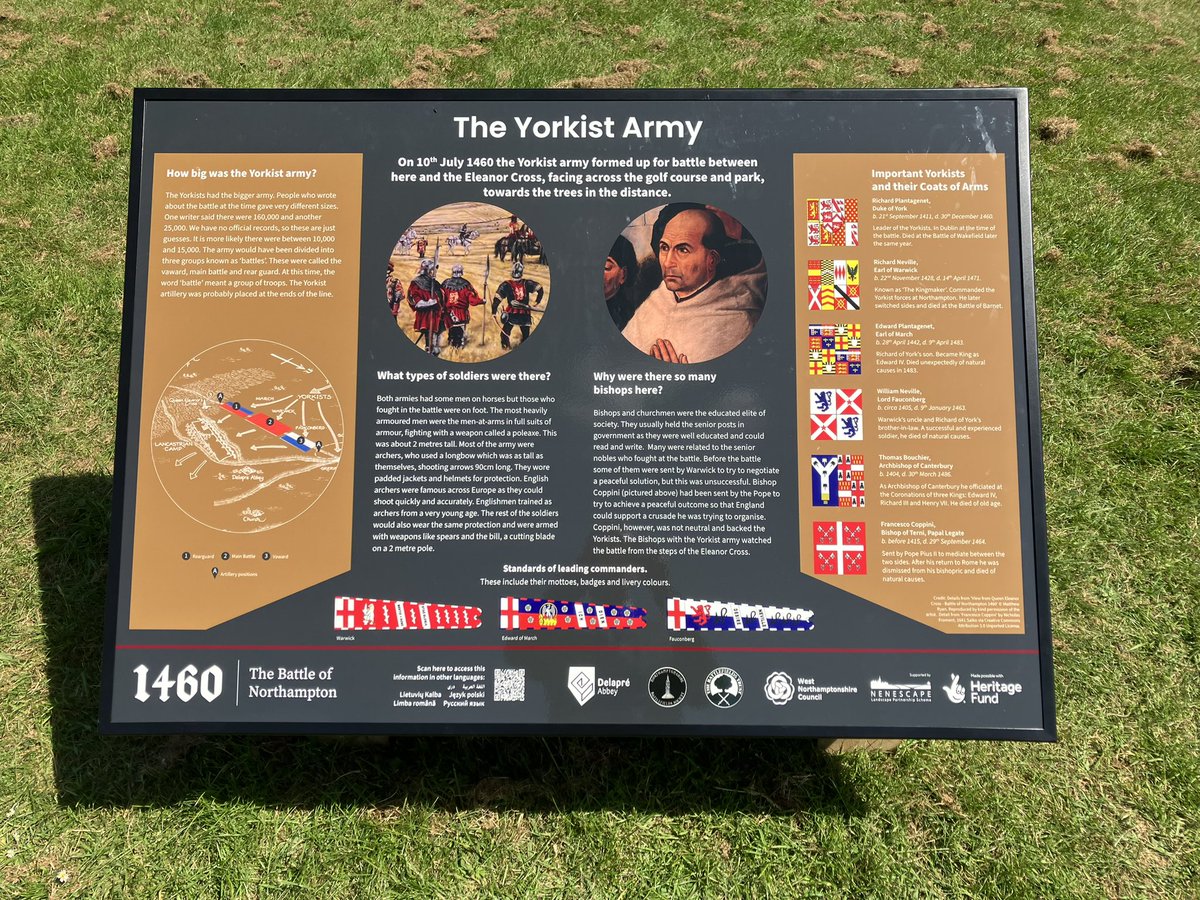 Very happy to have partnered with <a href="/NBS1460/">Northamptonshire Battlefields Society</a> and <a href="/DelapreAbbey/">Delapré Abbey</a> in the installation of five new information boards for the 1460 battlefield at Northampton. Enjoyable opening ceremony today in the sunshine. <a href="/HistoricEngland/">Historic England</a>  #warsoftheroses #battlefieldheritage