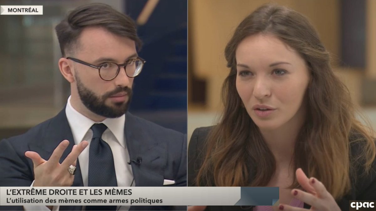 Sur <a href="/CPAC_TV/">CPAC</a>, Mathieu Colin de la Chaire
<a href="/UNESCOPREV/">Chaire UNESCO-PREV</a> nous parle des stratégies de rayonnement de l'extrême-droite et de l’utilisation des mèmes comme armes politiques. 

<a href="/umtlCommunaute/">umontreal Communauté</a> <a href="/FASNouvelles/">FAS-UMontréal</a> 

⏩ cpac.ca/l-episode?id=c…