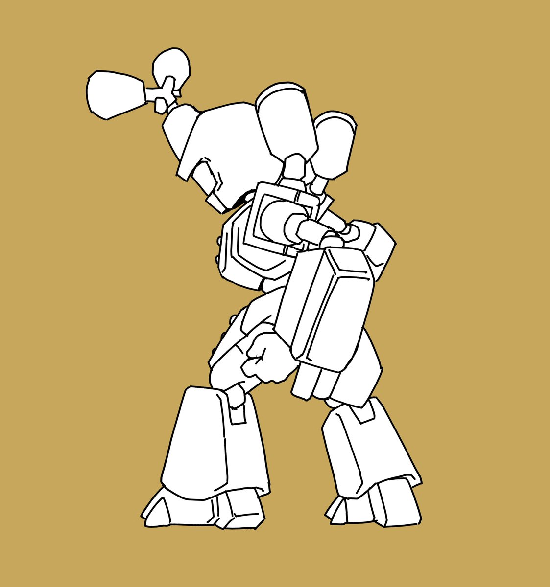 robot no humans solo mecha standing monochrome brown background  illustration images