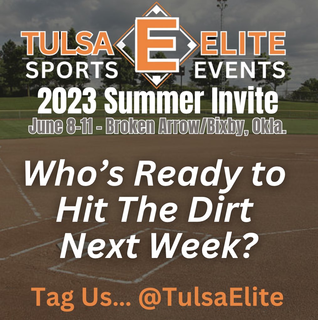 TulsaElite's tweet image. Who’s Ready to Hit The Dirt Next Week?

Tag Us! 
Twitter @TulsaElite
or fb.com/TulsaElite