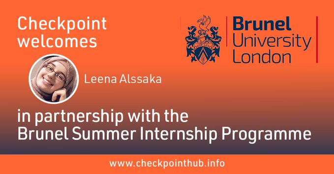 Engagebrunel's tweet image. A big well done to @Bruneluni intern: 𝗟𝗲𝗲𝗻𝗮 𝗔𝗹𝘀𝘀𝗮𝗸𝗮
who is joining @CheckpointMZine this summer. This is in partnership with the Brunel Summer Internship Programme.

#InternshipProgramme #CheckpointTeam #NewInterns #Students