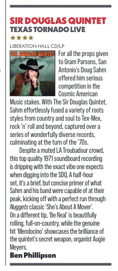 HEY SHINDIGGERS! The new issue awards ⭐️⭐️⭐️⭐️ to 'Texas Tornado Live' by #SirDouglasQuintet. The album is available now on LP/CD/DL from @libhallgroup, distributed by @mvdentgroup and @wienerworlduk (UK).

#austinmusic #sanantoniomusic #TexMex @vinyl_for_life #vinyl