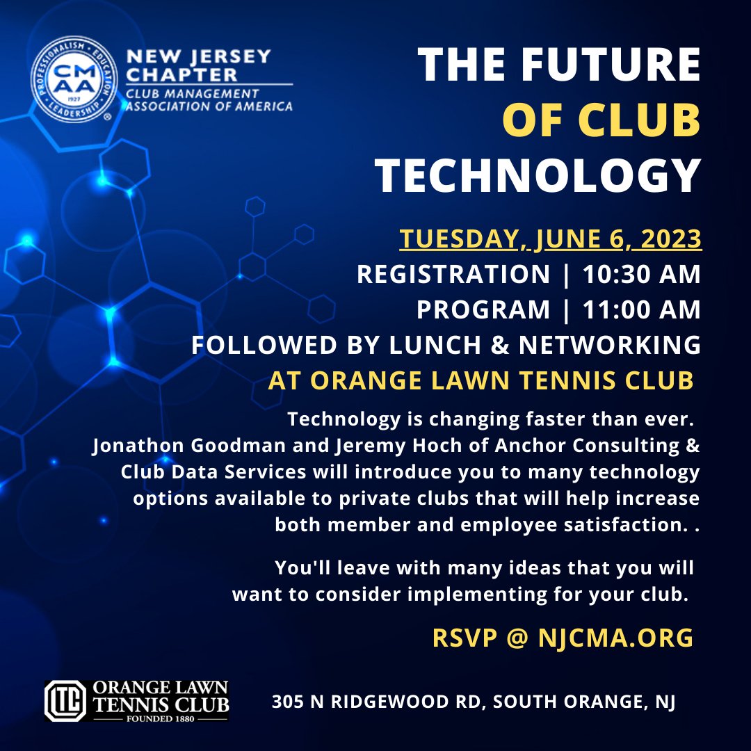 Don't miss this important education session at Orange Lawn Tennis Club next Tuesday!