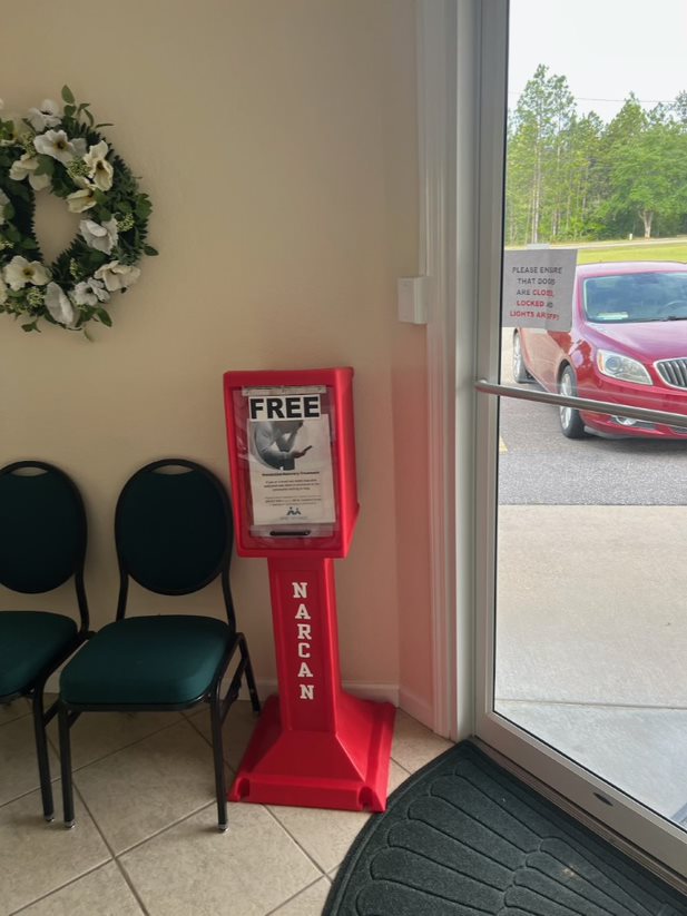 This NARCAN Stand can be found at Lake Mystic Baptist Church in Liberty County. To find one of our NARCAN stands near you, visit discvillage.org/naloxone
#discvillage #narcan #naloxone #community #resource #resources
