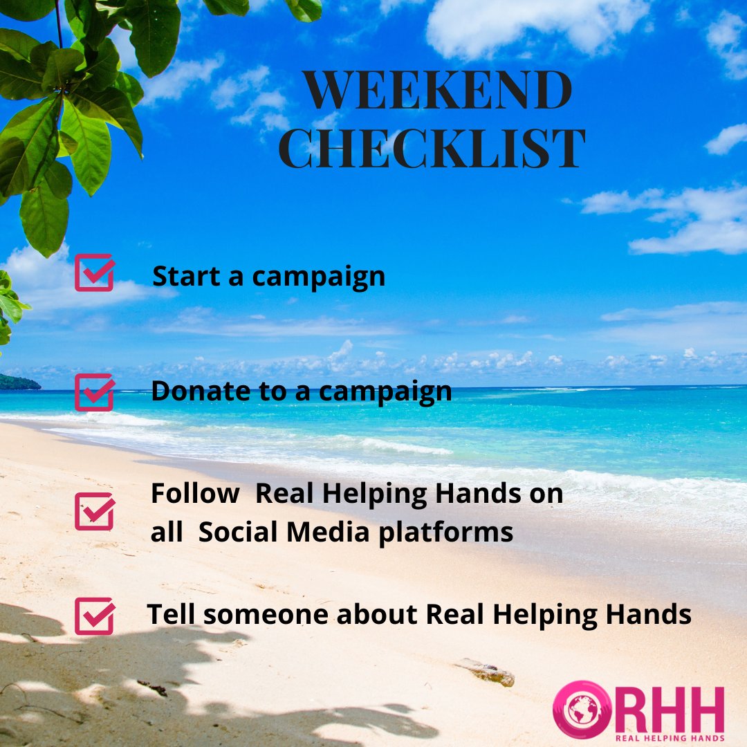 RHelpingHands's tweet photo. What are your plans for the weekend?

Why not  - Start , Donate, Follow and Share @realhelpinghands.com https://t.co/4YVXnxlEpg