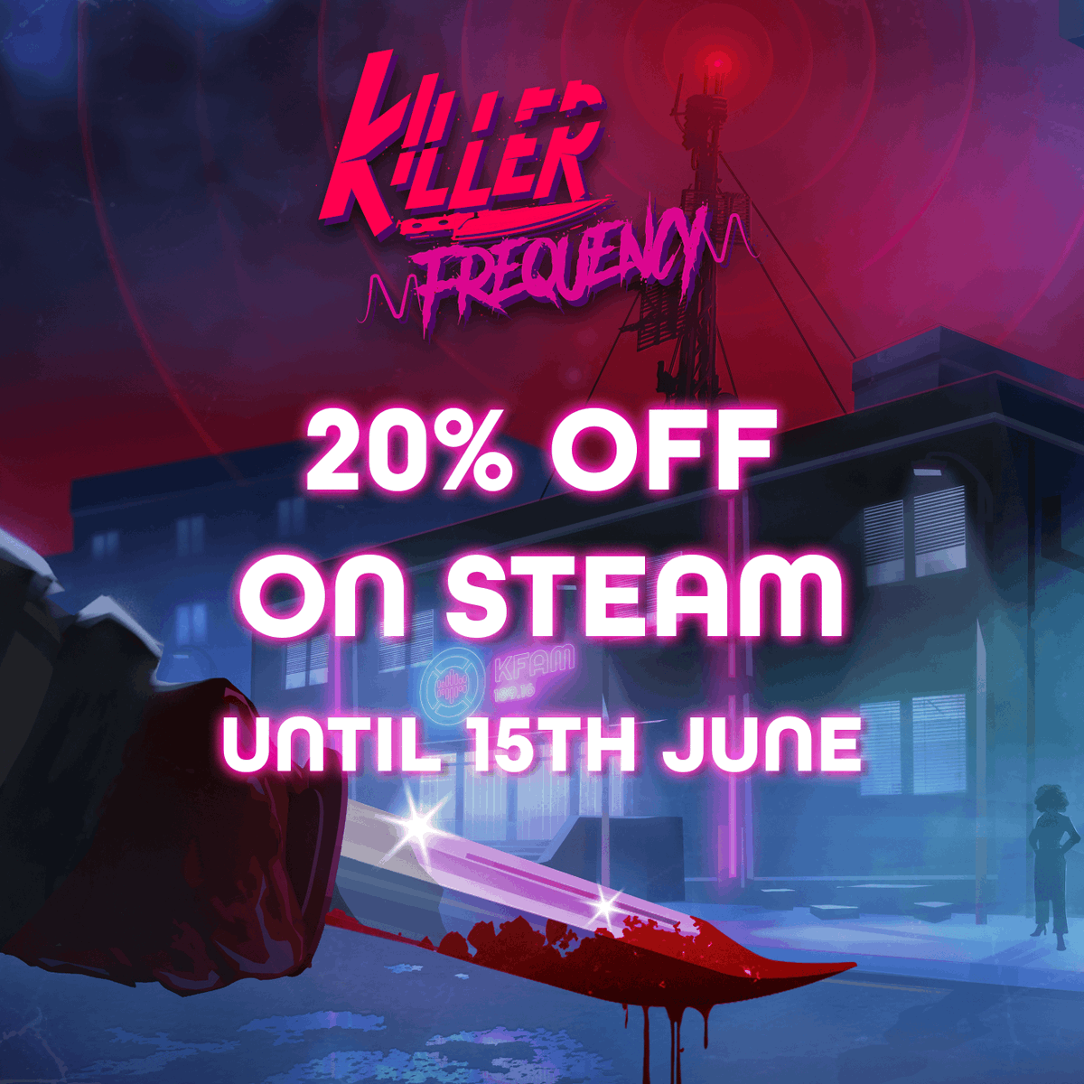 KillerFrequency's tweet photo. 🎙️ Hello listeners! To celebrate the launch of Killer Frequency, we're offering 20% off on Steam until 15th June!

Save the people of Gallows Creek from the sinister Whistling Man:
https://t.co/OmQwkj5wpB https://t.co/dc7rlm2Drp
