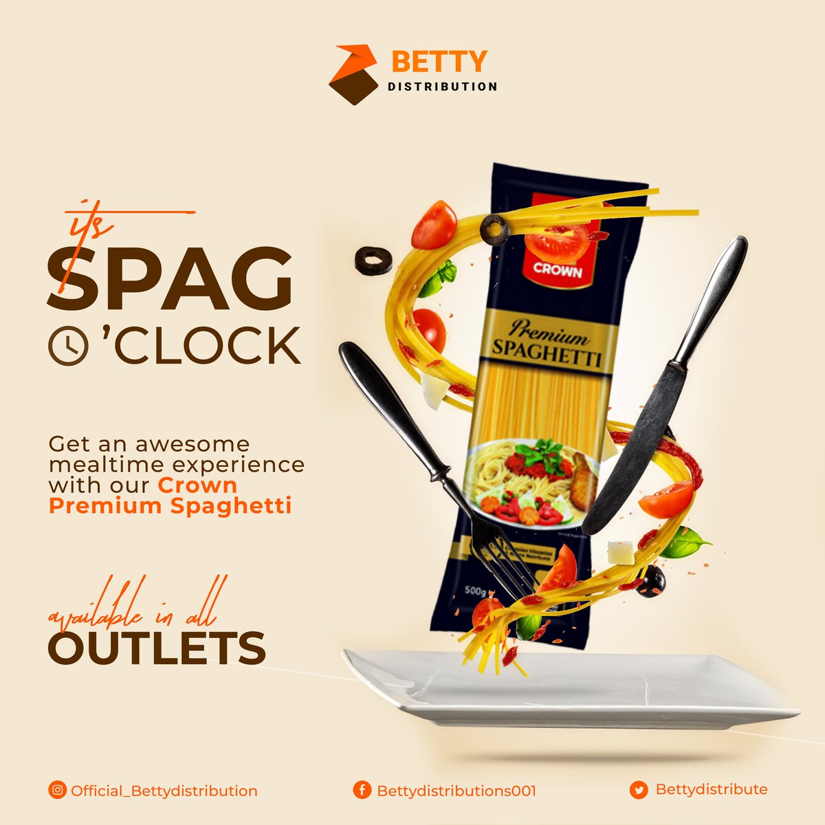 When hunger strikes, it says 'it's time for some delicious spaghetti'. Get a premium dining experience with Crown Premium Spaghetti, available in all our outlets. Place your order today via DM or +2349018236310.
.
.
.

.
#nigerianfood #foodie #naijafood #abuja #lagos #Naijachoice