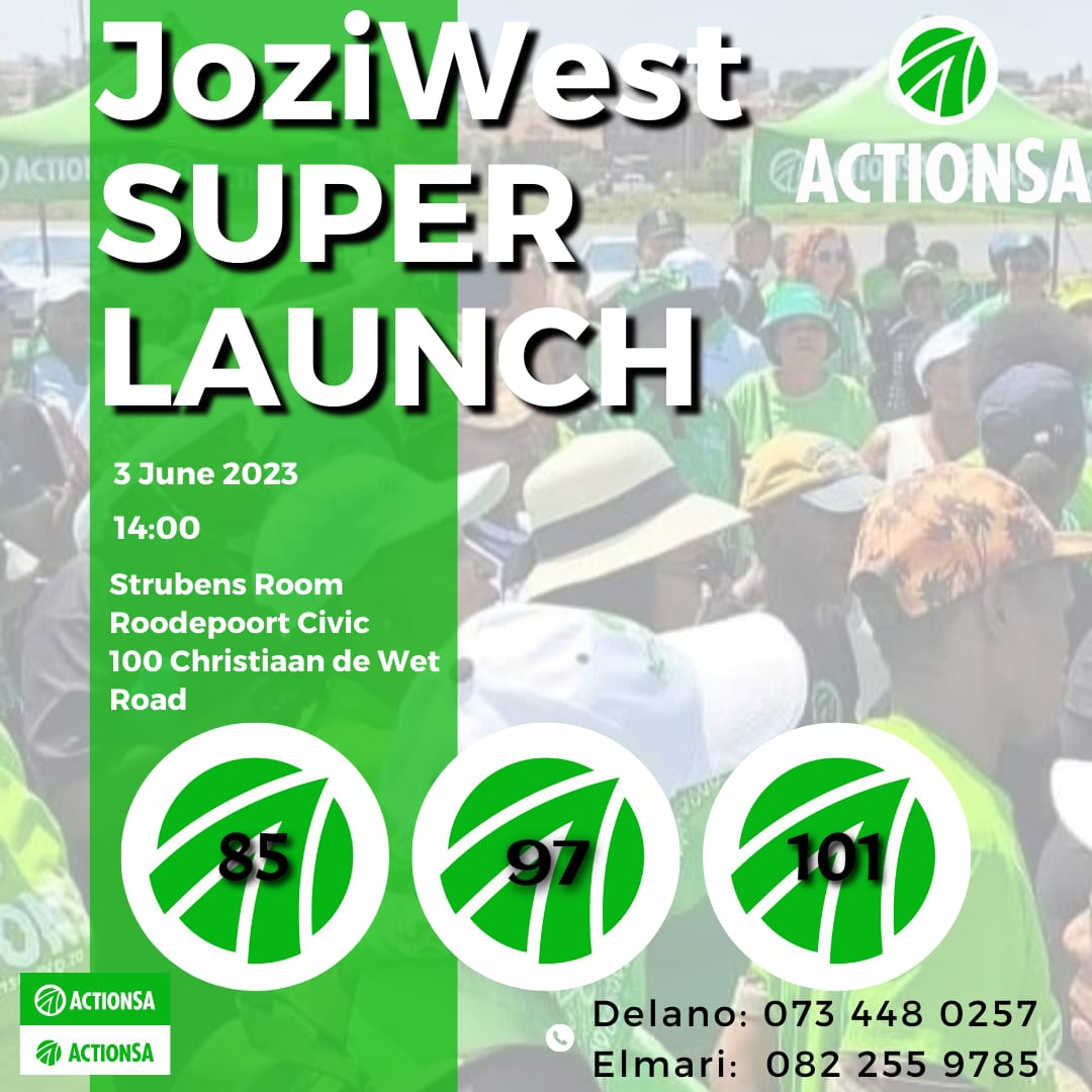 Launching Wards: 85, 97 & 101 in Roodepoort tomorrow.
#ActionSA2024Project on super Steroids in Gauteng Province.