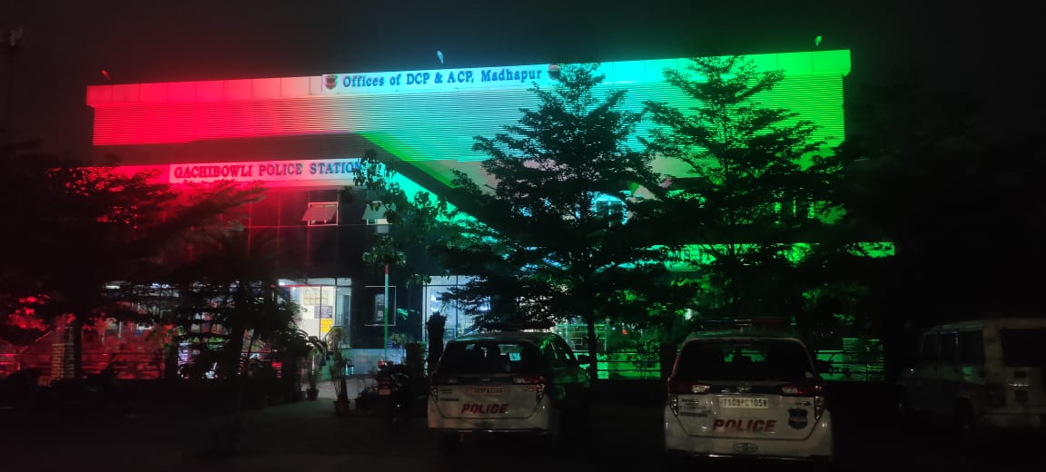 Illumination done as a part of Telangana Formation Day at PS Gachibowli, Cyberabad