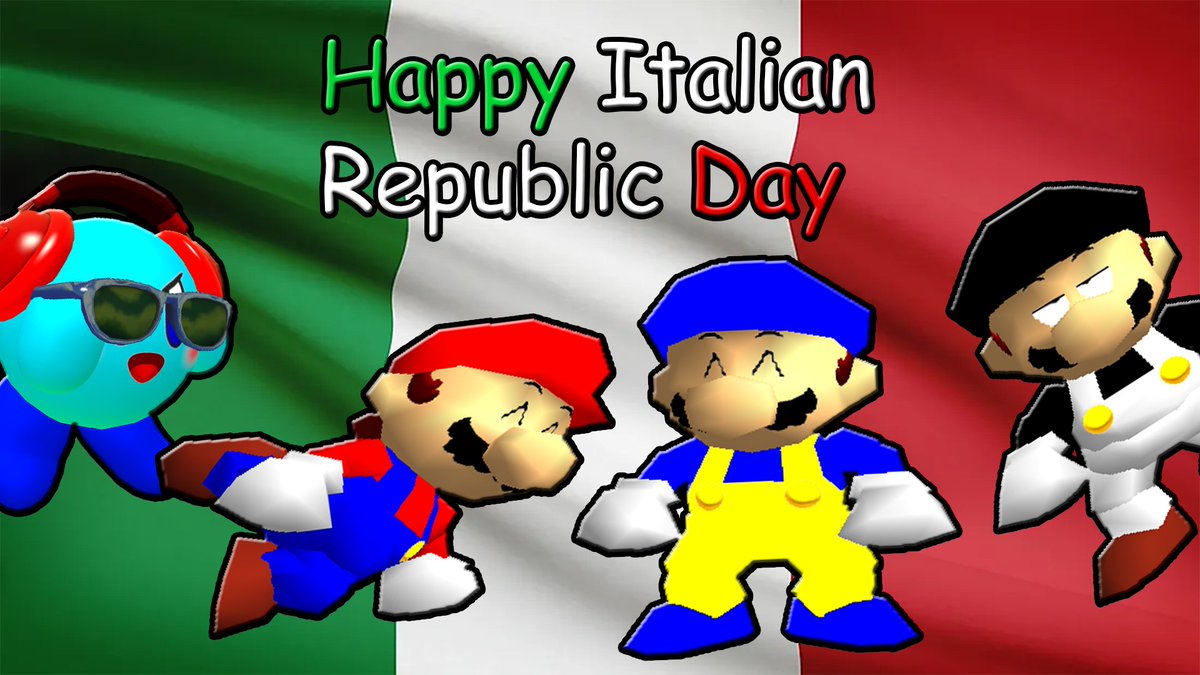 Happy Italian Republic Day!!!!
June 2nd commemorates the 1946 referendum which, after the Second World War, sanctioned the official end of the monarchy and the birth of the Republic.
#Repubblica #RepubblicaItaliana #SMG4 #MarioBros  #gmod